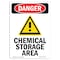 Signmission OSHA Danger Sign, 24" Height, Rigid Plastic, Chemical Storage Area, Portrait, 1824-V-1061 OS-DS-P-1824-V-1061 - alternate 1